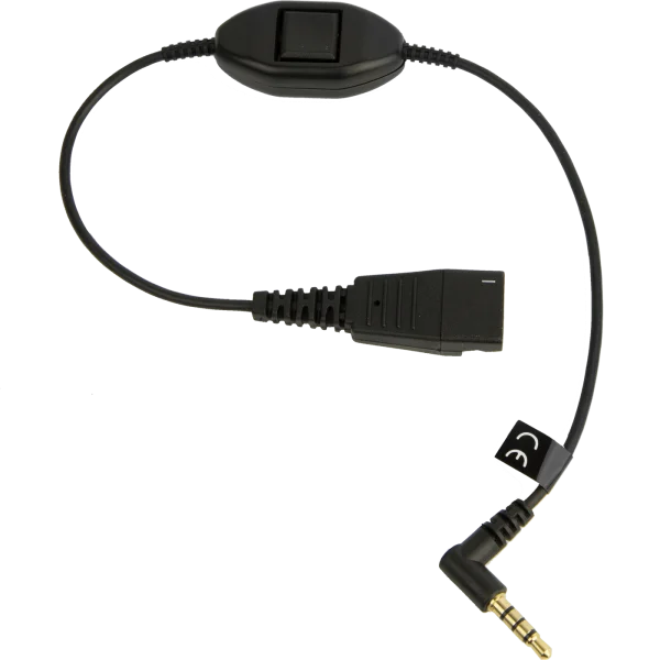 Jabra Link Mobile QD to 3.5mm Cable with Answer/End Button – 8800-00-103 - Ports and Connections