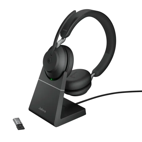 Jabra Evolve2 65 MS Teams Stereo Wireless Headset | Link 390a | USB-A | Black – 26599-999-989-01