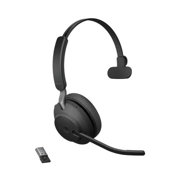 Jabra Evolve2 65 MS Teams Mono Wireless Headset | Link 390a | USB-A | Black – 26599-899-999-01