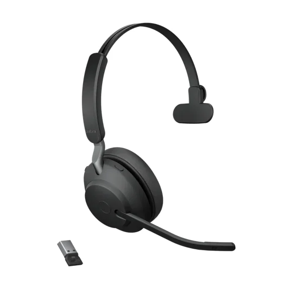 Jabra Evolve2 65 UC Mono Wireless Headset | Link 390a | USB-A | Black – 26599-889-999-01
