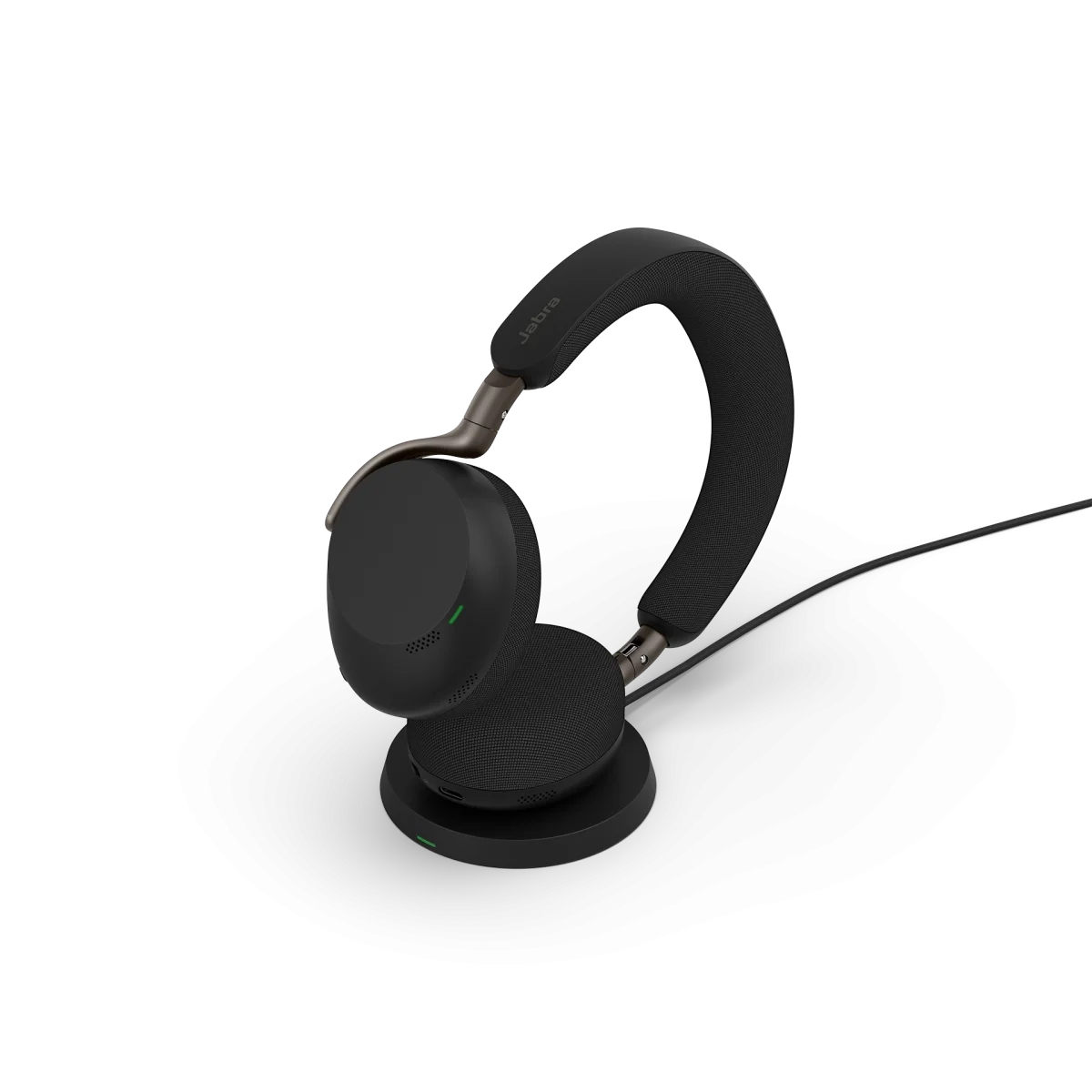 Jabra Evolve3 75 UC Stereo Wireless Headset | Wireless Charging Pad | Link 390a | USB-A | Black – 37599-989-989