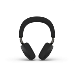 Jabra Evolve3 75 MS Teams Stereo Wireless Headset | Wireless Charging Pad | Link 390a | USB-A | Black – 37599-999-989 - Front View