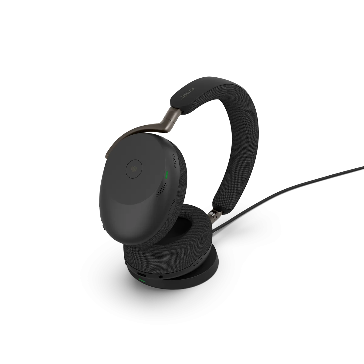 Jabra Evolve3 85 MS Teams Stereo Wireless Headset | Wireless Charging Pad | Link 390a | USB-A | Black – 38599-999-989