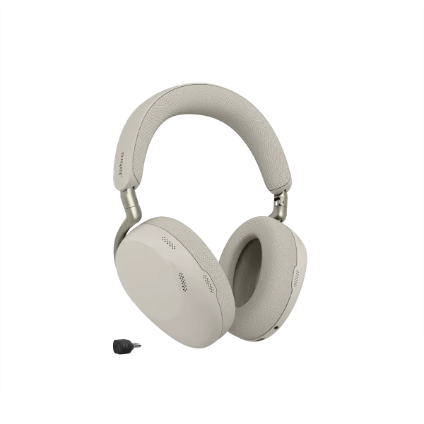 Jabra Evolve3 85 UC Stereo Wireless Headset | Link 390c | USB-C | Warm Grey – 38599-989-898 - Angled View