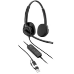 Poly Mission 425 Stereo USB Wired Headset | USB-C | USB-A – C01B3AA#AC3 - Ports and Connections