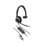 Poly Mission 615 Mono USB Headset | USB-C | USB-A Adapter | Bulk Packaging – C01C3A6#AC3