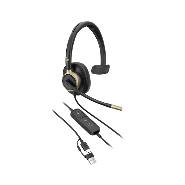 Poly Mission 815 Mono USB Headset | USB-C | USB-A Adapter – C01F8AA#AC3