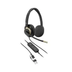 Poly Mission 825 Stereo USB Wired Headset | USB-C | USB-A Adapter – C01FCAA#AC3