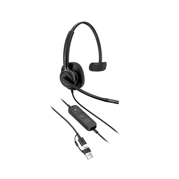 Poly Mission 415 Mono USB Headset | USB-C | USB-A Adapter - C01B2AA#AC3