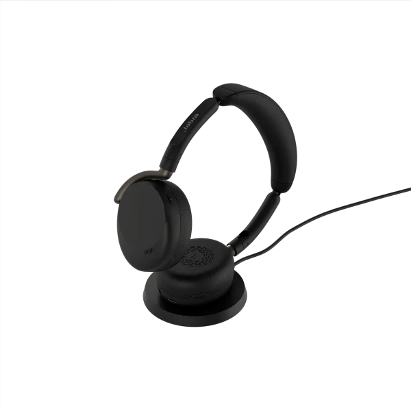 Jabra Evolve3 65 Flex UC Wireless Headset | Wireless Charging Pad | Link 390a | USB-A – 36699-989-989