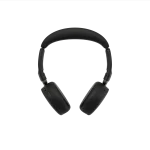 Jabra Evolve3 65 Flex UC Wireless Headset | Wireless Charging Pad | Link 390a | USB-A – 36699-989-989 - Front View
