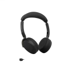 Jabra Evolve3 65 Flex UC Wireless Headset | Link 390c | USB-C | Black – 36699-989-899 - Angled View