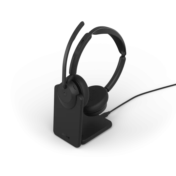 Jabra Evolve3 45 MS Teams Stereo Wireless Headset | Charging Stand | Link 390a | USB-A – 34599-999-989