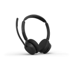 Jabra Evolve3 45 MS Teams Stereo Wireless Headset | Link 390c | USB-C | Black – 34599-999-899 - Angled View