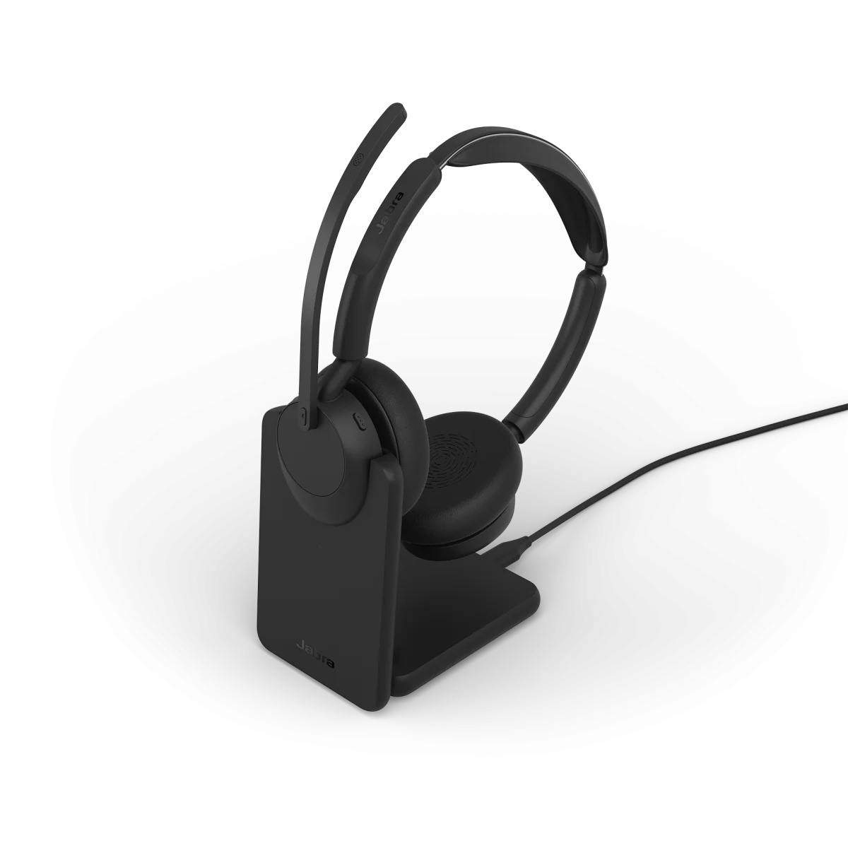 Jabra Evolve3 45 UC Stereo Wireless Headset | Charging Stand | Link 390c | USB-C – 34599-989-889