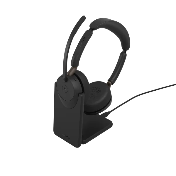Jabra Evolve3 65 MS Teams Stereo Wireless Headset | Charging Stand | Link 390a | USB-A – 36599-999-989