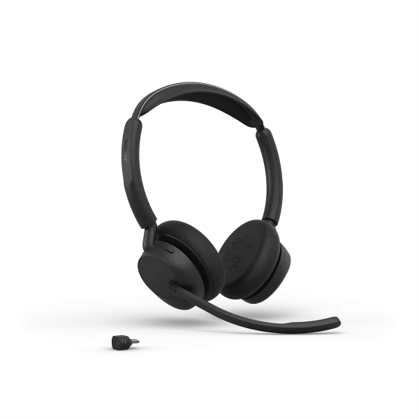 Jabra Evolve3 45 UC Stereo Wireless Headset | Link 390c | USB-C – 34599-989-899 - Angled View