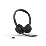 Jabra Evolve3 45 UC Stereo Wireless Headset | Link 390c | USB-C – 34599-989-899 - Angled View