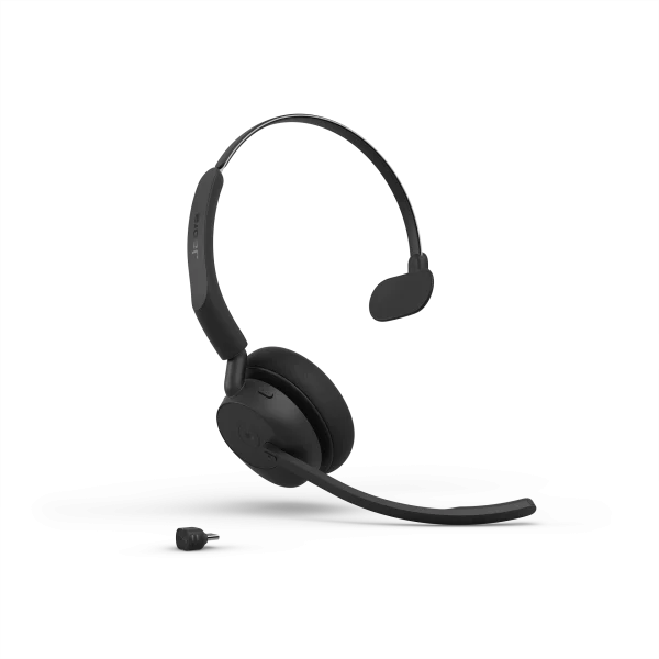Jabra Evolve3 45 MS Teams Mono Wireless Headset | Link 390c | USB-C – 34599-899-899 - Angled View