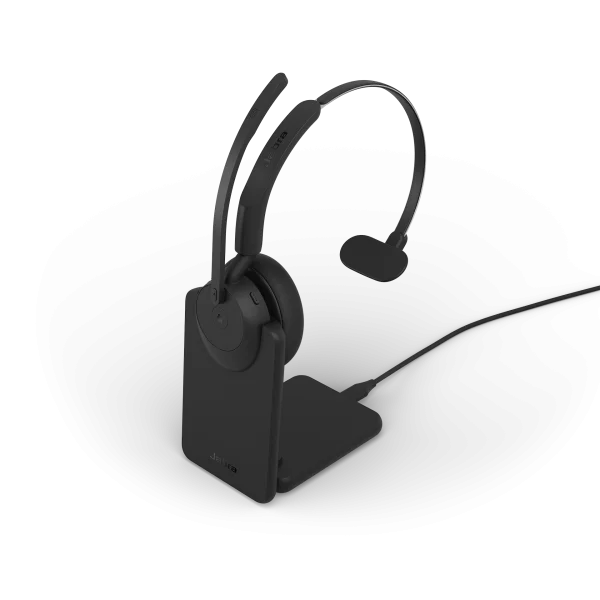 Jabra Evolve3 45 MS Teams Mono Wireless Headset | Charging Stand | Link 390a | USB-A – 34599-899-989