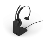 Jabra Evolve3 45 MS Teams Mono Wireless Headset | Charging Stand | Link 390c | USB-C – 34599-899-889 - Angled View