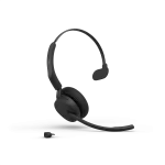 Jabra Evolve3 45 MS Teams Mono Wireless Headset | Charging Stand | Link 390c | USB-C – 34599-899-889 - Angled View