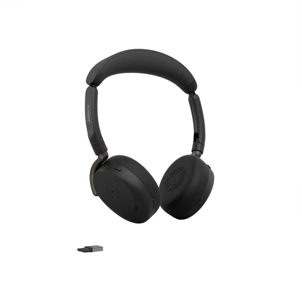 Jabra Evolve3 65 Flex MS Teams Wireless Headset | Link 390a | USB-A – 36699-999-999 - Angled View