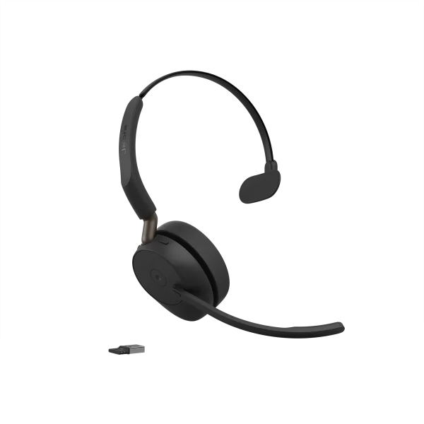 Jabra Evolve3 65 MS Teams Mono Wireless Headset | Link 390a | USB-A – 36599-899-999 - Angled View