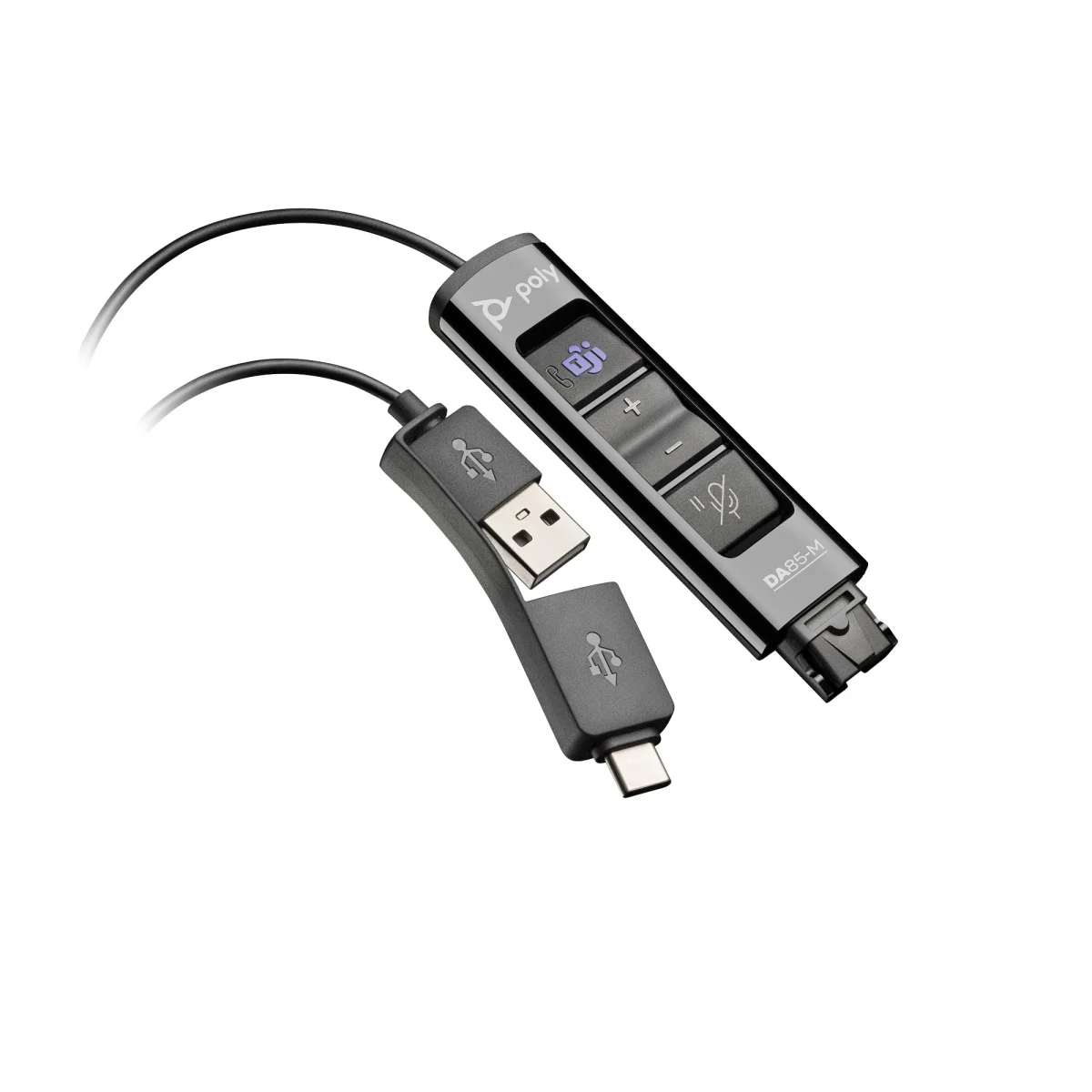 Poly DA85-M MS Teams USB to QD Adapter | USB-A | USB-C Adapter – 786C8AA