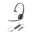 Blackwire 3215, Monaural USB-C Headset, +3.5mm Plug, +USB-C/A Adapter