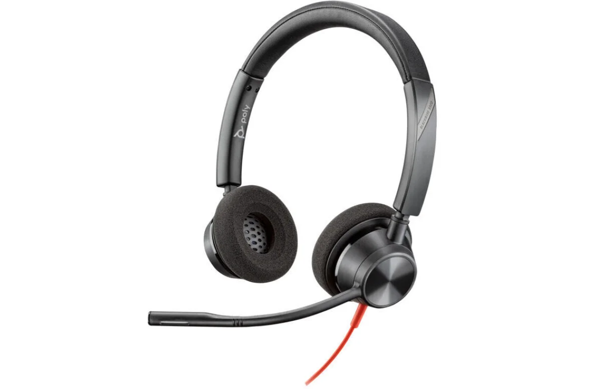 Poly Blackwire 3320-M Stereo Headset | USB-C | USB-A Adapter | MS Teams – 8X220AA