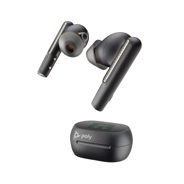 Voyager Free 60+ UC True Wireless Earbuds, Touchscreen Charge Case, MS Teams Certified, USB-C, Black