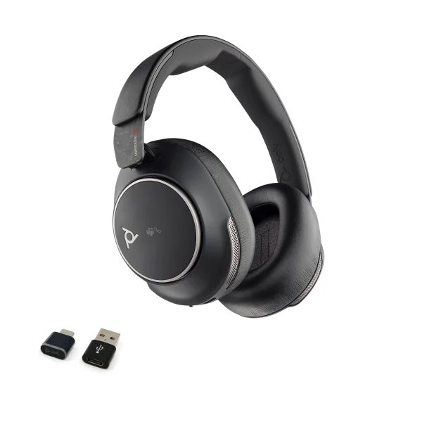 Poly Voyager Surround 80 MS Teams Bluetooth Headset USB-C with BT700 - 8G7U0AA - HP Poly Surround 80 MS Teams Bluetooth Headset with BT700-C and USB-C to USB-A Adapter