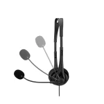 HP G2 Stereo USB-A Headset with adjustable head strap, in-line volume controls and noise-cancelling microphone