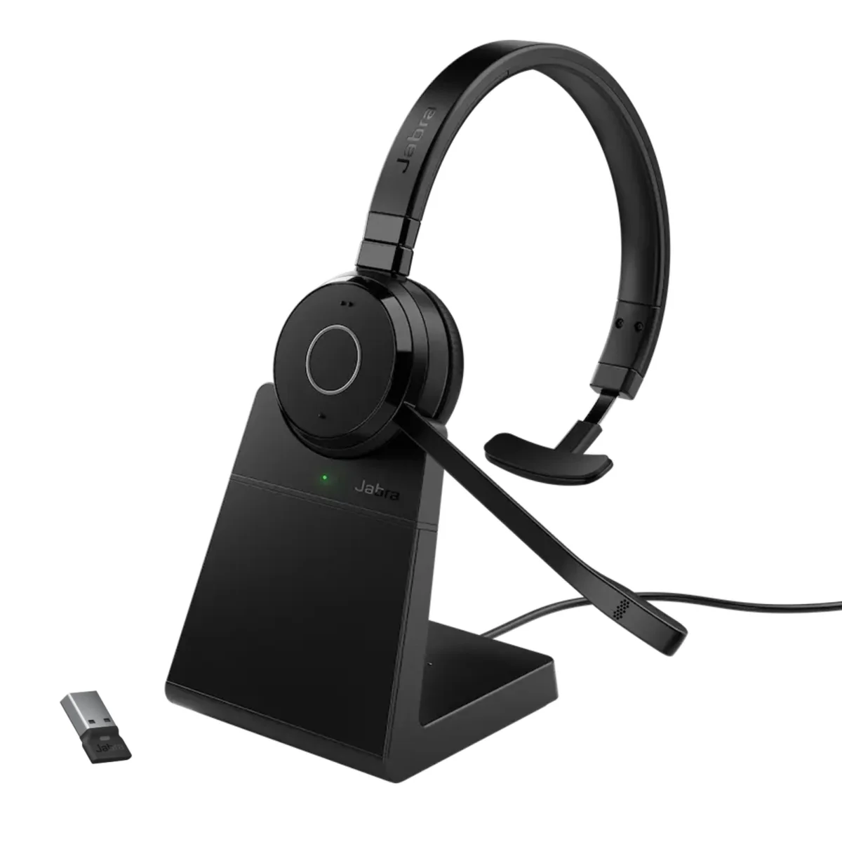 Jabra Evolve 65 TE UC Mono Wireless Headset | Charging Stand | Link 390a | USB-A – 6693-833-499-01