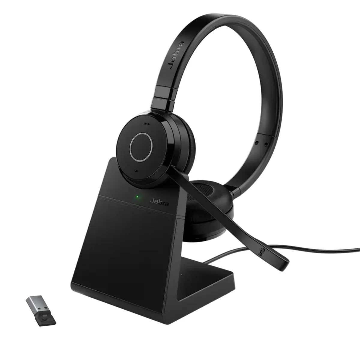 Jabra Evolve 65 TE MS Teams Stereo Wireless Headset | Charging Stand | Link 390a | USB-A – 6699-833-399-01