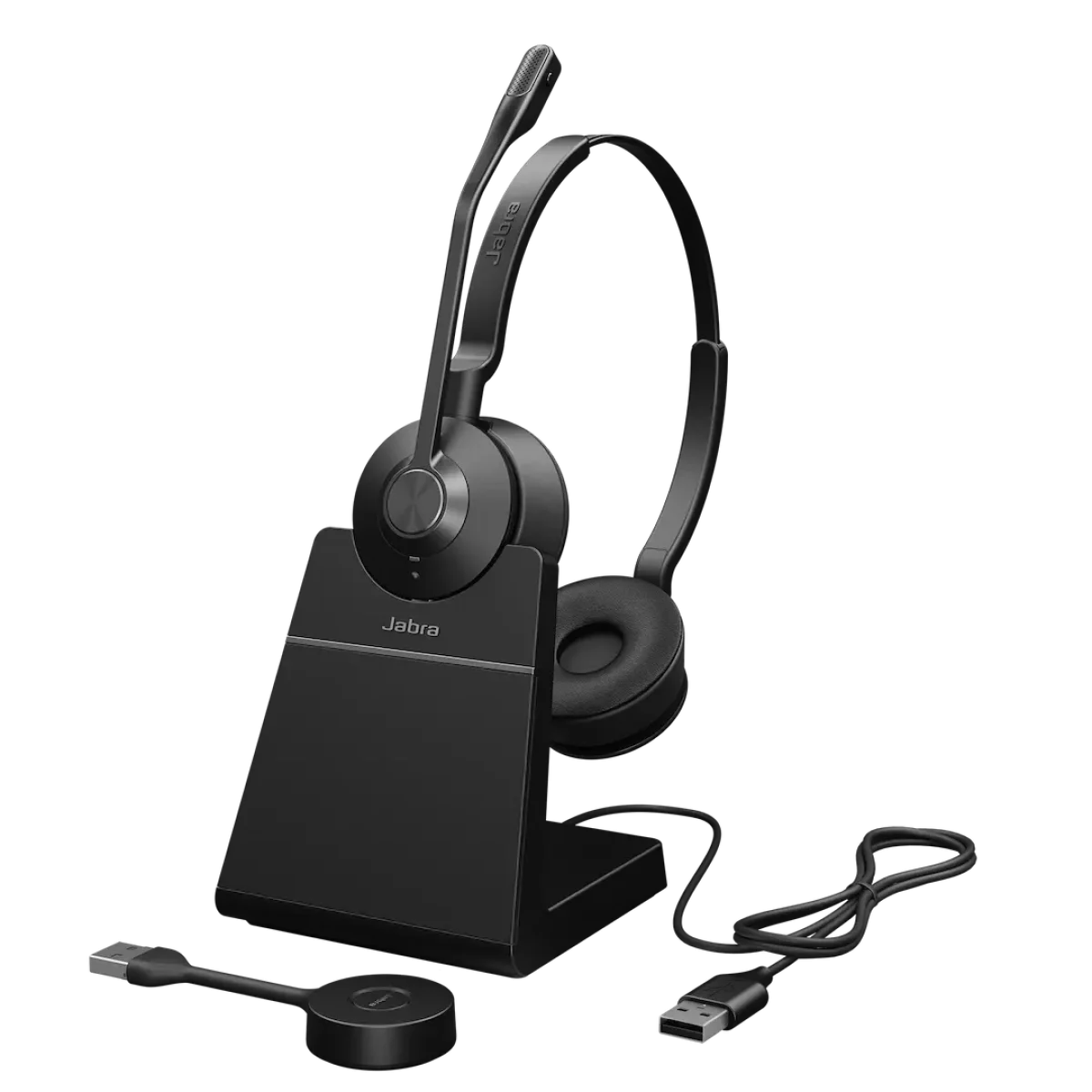 Jabra Engage 55 SE Stereo Wireless Headset | Charging Stand | Link 400 | USB-A | UC | Low Power – 9659-415-125-1