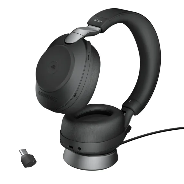 Jabra Evolve2 85 MS Stereo Wireless Headset with Link380c & Charging Stand – 28599-999-889