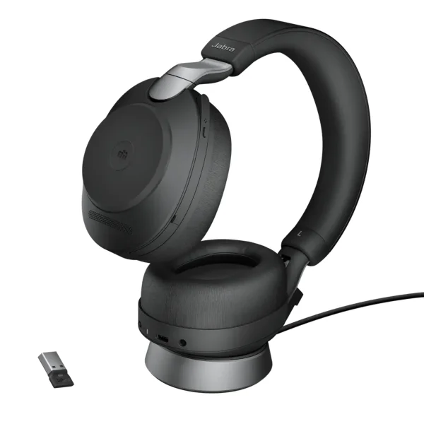 Jabra Evolve2 85 MS Stereo Wireless Headset with Link380a & Charging Stand – 28599-999-989