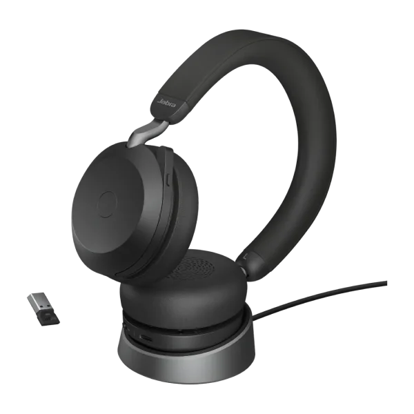 Jabra Evolve2 75 Wireless UC Stereo Headset with Link380A & Charging Stand – 27599-989-989