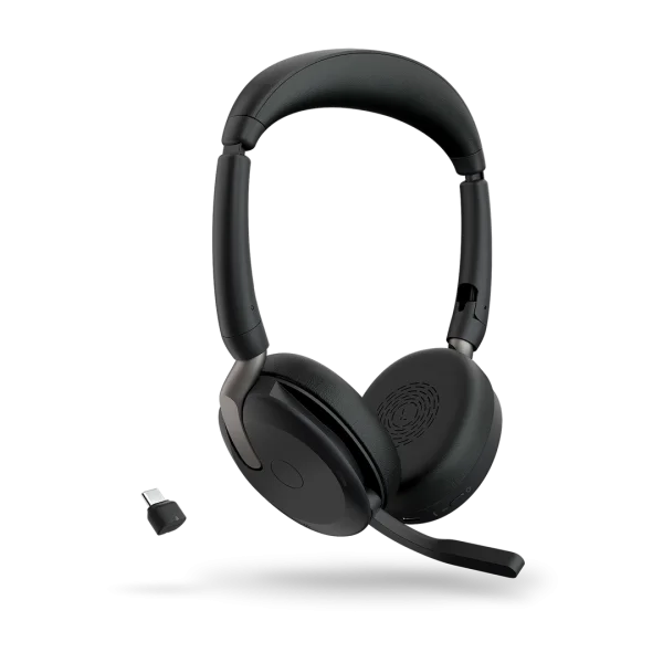 Jabra Evolve2 65 Flex Wireless UC Stereo Headset with Link 380c USB-C Adapter – 26699-989-899-01
