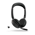 Jabra Evolve2 65 Flex Wireless UC Stereo Headset with Link 380c USB-C Adapter – 26699-989-899-01