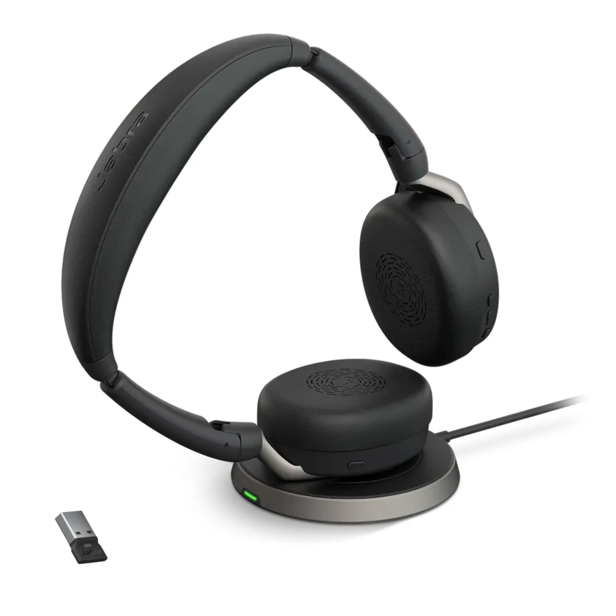 Jabra Evolve2 65 Flex MS Teams Stereo Wireless Headset | Wireless Charger | Link 380a | USB-A – 26699-999-989-01