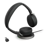 Jabra Evolve2 65 Flex Wireless Headset – Link380c MS Stereo With Wireless Charger Black – Microsoft Teams Certified – 26699-999-889-01