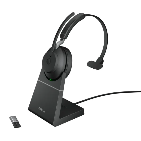 Jabra Evolve2 65 Wireless Mono Headset & Charging Stand Link380A UC – 26599-889-989