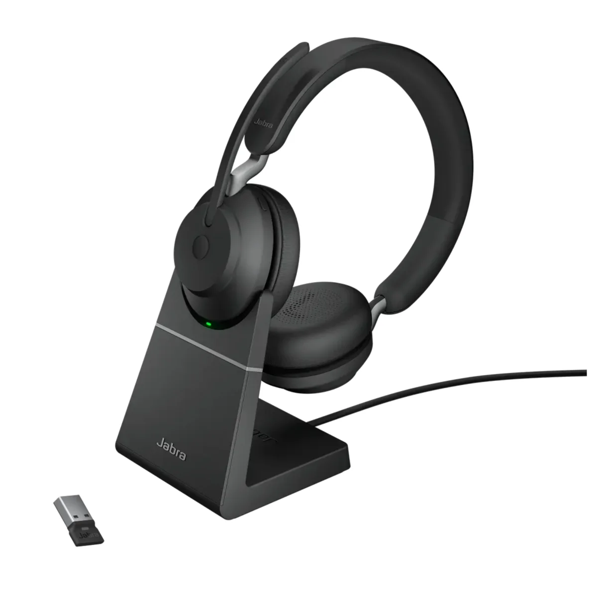 Jabra Evolve2 65 UC Stereo Wireless Headset | Charging Stand | Link 380a | USB-A | Black – 26599-989-989