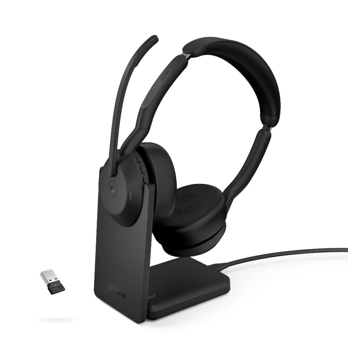 Jabra Evolve2 55 MS Teams Stereo Wireless Headset | Charging Stand | Link 380a | USB-A – 25599-999-989-01