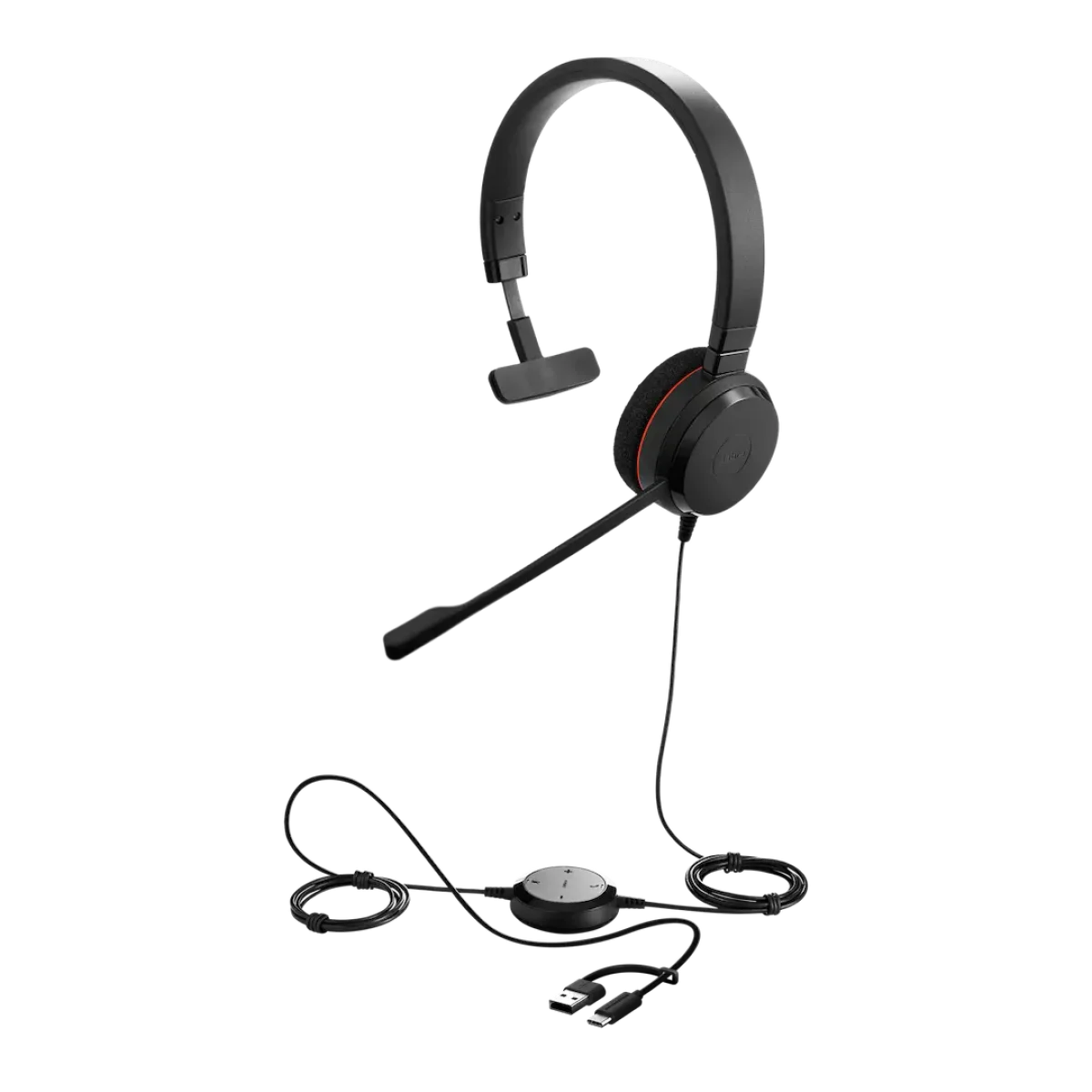 Jabra Evolve 20 UC Mono Headset | USB-C | USB-A Adapter – 4993-829-289-01