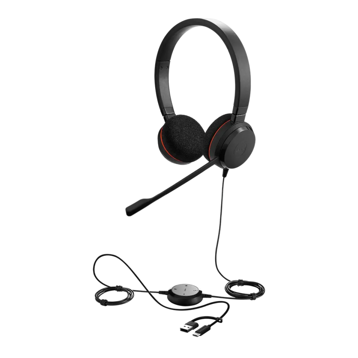 Jabra Evolve 20 SE UC Stereo Headset | USB-C | USB-A Adapter – 4999-829-489-01
