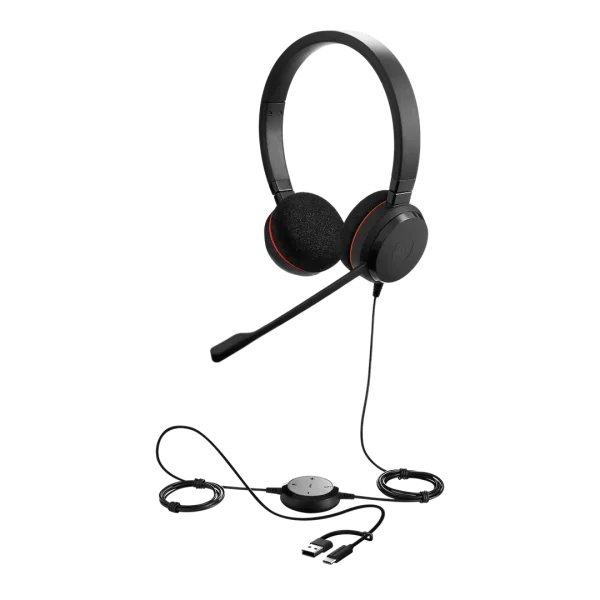 Jabra Evolve 20 SE UC Stereo USB-C/A Corded Headset – 4999-829-489-01